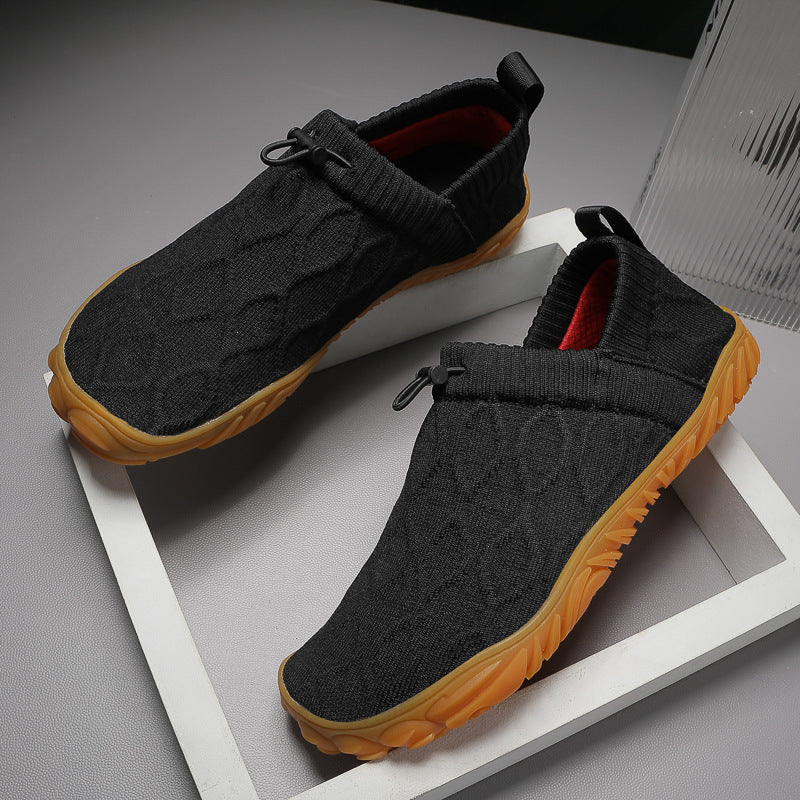 Men's knitted slip-on casual sneakers with elastic shaft, pull tab and grippy rubber sole Mune Fashion