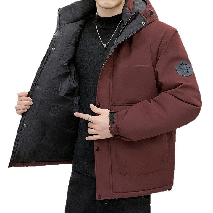 Men's Padded Short Parka with Hood windproof water-repellent and multifunctional pockets Mune Fashion
