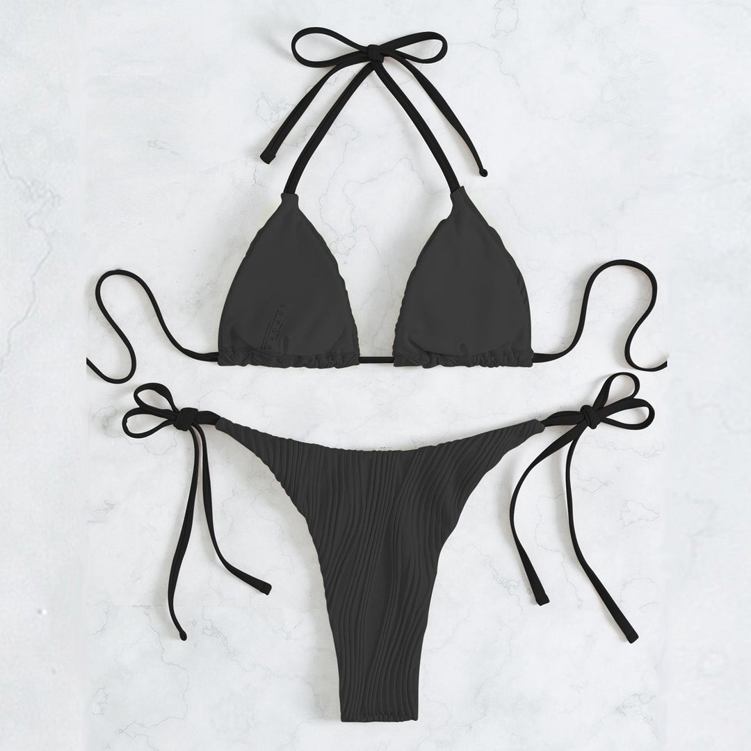 Women's Triangle Bikini Set with Elegant Ruffle Detail Mune Fashion