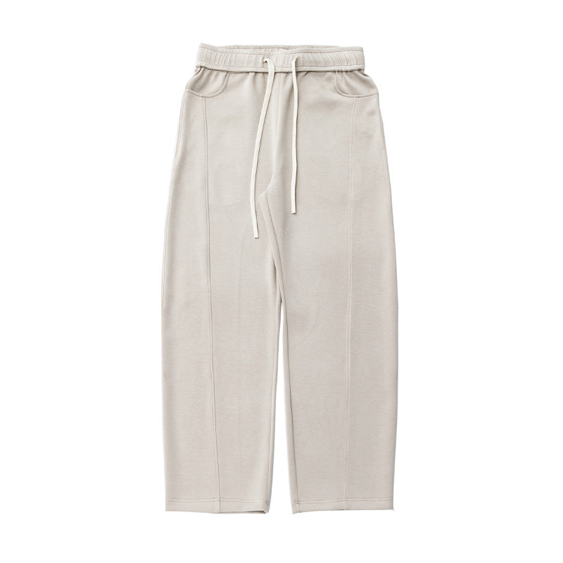 Women's Relaxed-Fit Sweatpants with Decorative Stitching, High Elastic Waistband and Drawstring Mune Fashion