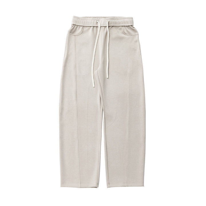 Women's Relaxed-Fit Sweatpants with Decorative Stitching, High Elastic Waistband and Drawstring Mune Fashion