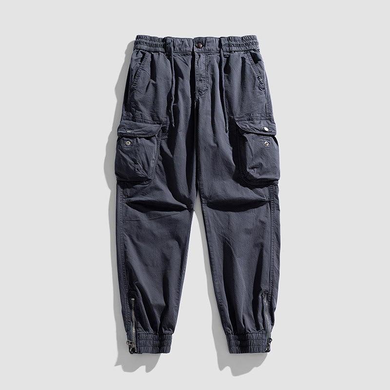 Herren Cargohose im Joggerstil mit elastischem Komfortbund, Multifunktionalen Klapp‑Utility‑Taschen und Knöchelreißverschluss Mune Fashion