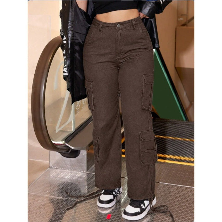 Ladies Utility Cargo Chino with multiple flap pockets and drawstring hem Mune Fashion