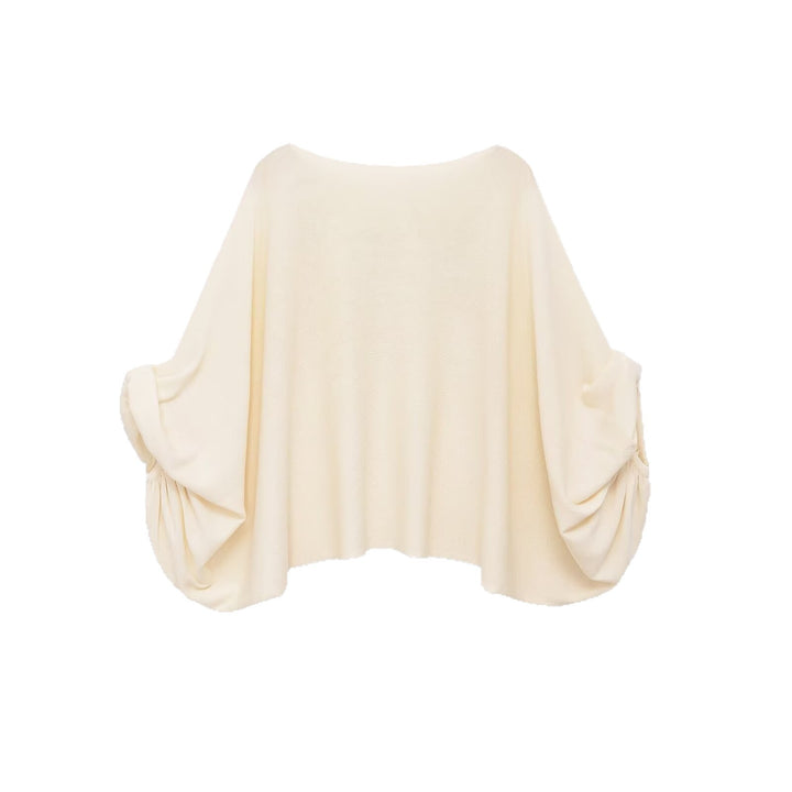 Women's Oversize Poncho Top with Batwing Sleeves and Drawstring Detail Mune Fashion
