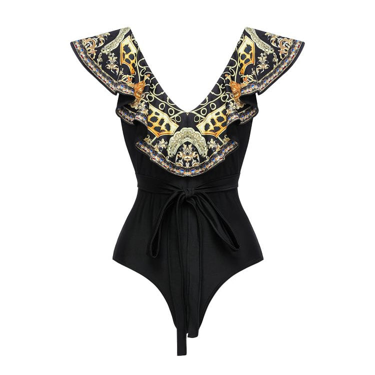 Women’s one-piece swimsuit with elegant design and matching wrap Mune Fashion