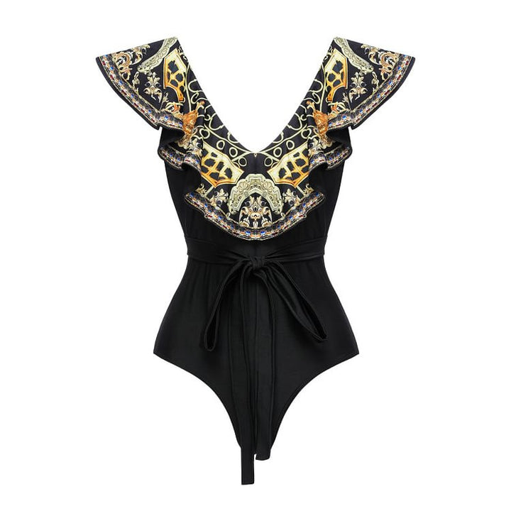 Women’s one-piece swimsuit with elegant design and matching wrap Mune Fashion