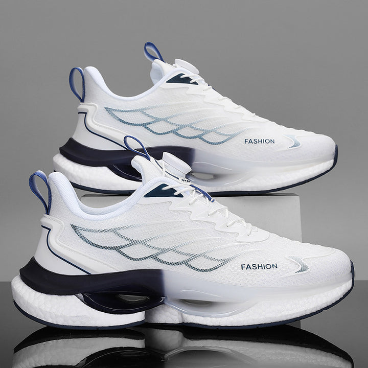 Men's breathable training sneakers with fine knitted upper material, rotary closure system and two-stage cushioning chamber sole Mune Fashion