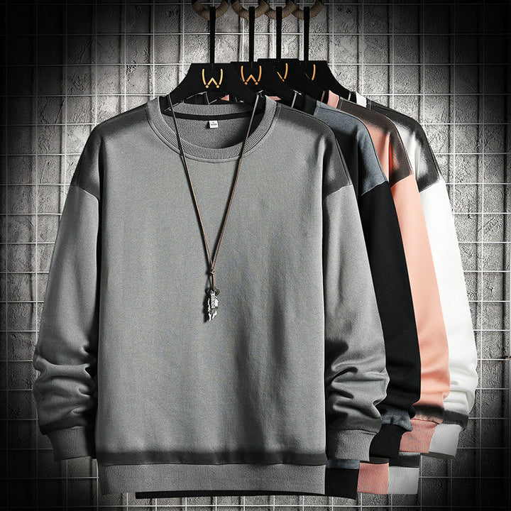 Men's Oversized Sweatshirt with Crew Neck, Contrasted Spray Effect and Ribbed Hem Mune Fashion