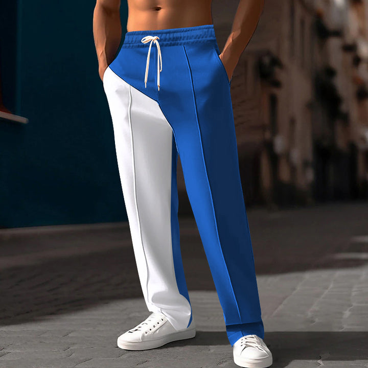 Men's casual jogging pants with asymmetric cut and elastic waistband Mune Fashion