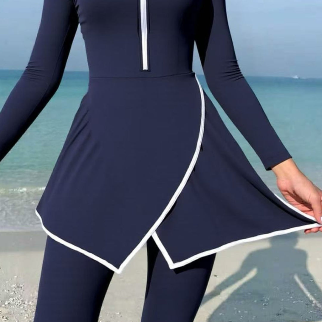 Women's stylish swimsuit with wrap design and long sleeves Mune Fashion