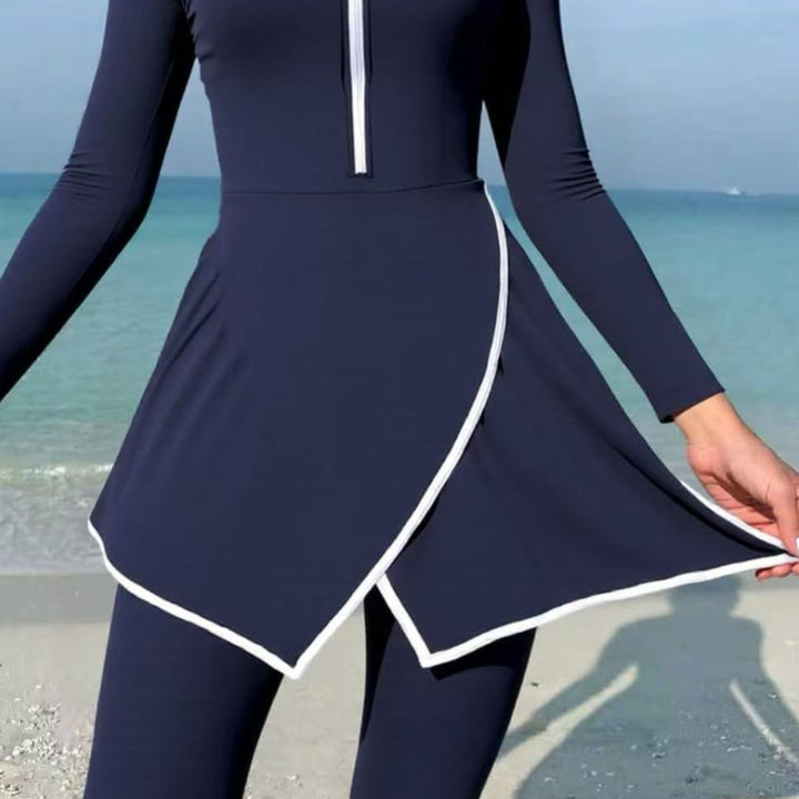 Women's stylish swimsuit with wrap design and long sleeves Mune Fashion