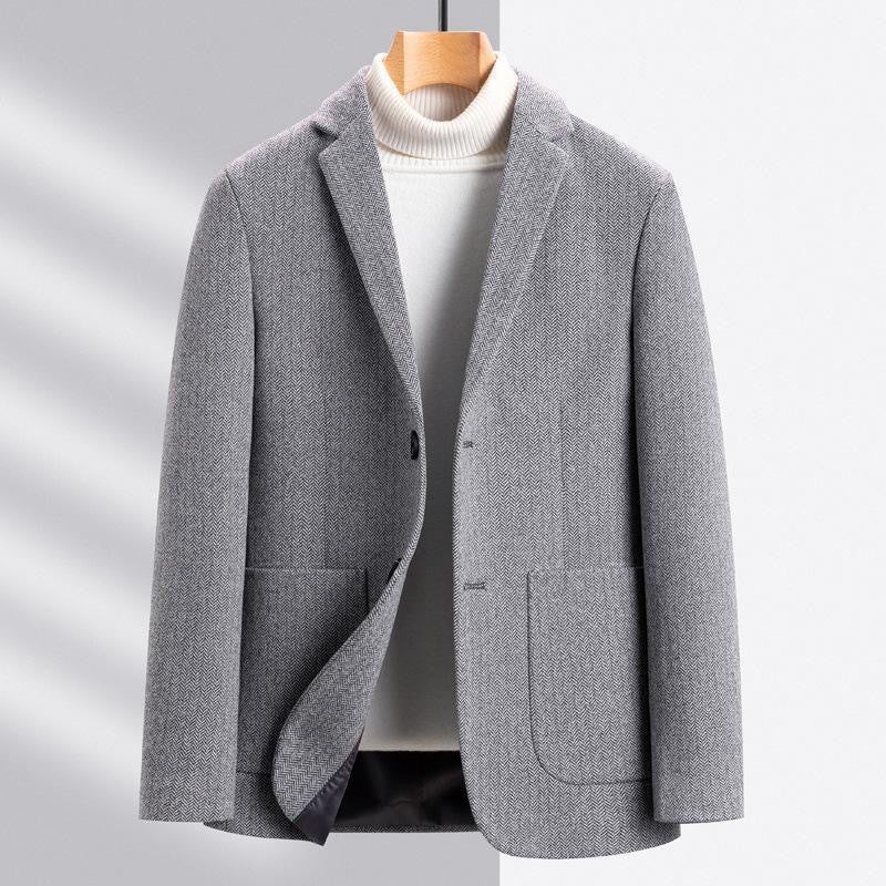 Men's blazer made of wool blend with houndstooth pattern and patch pockets Mune Fashion