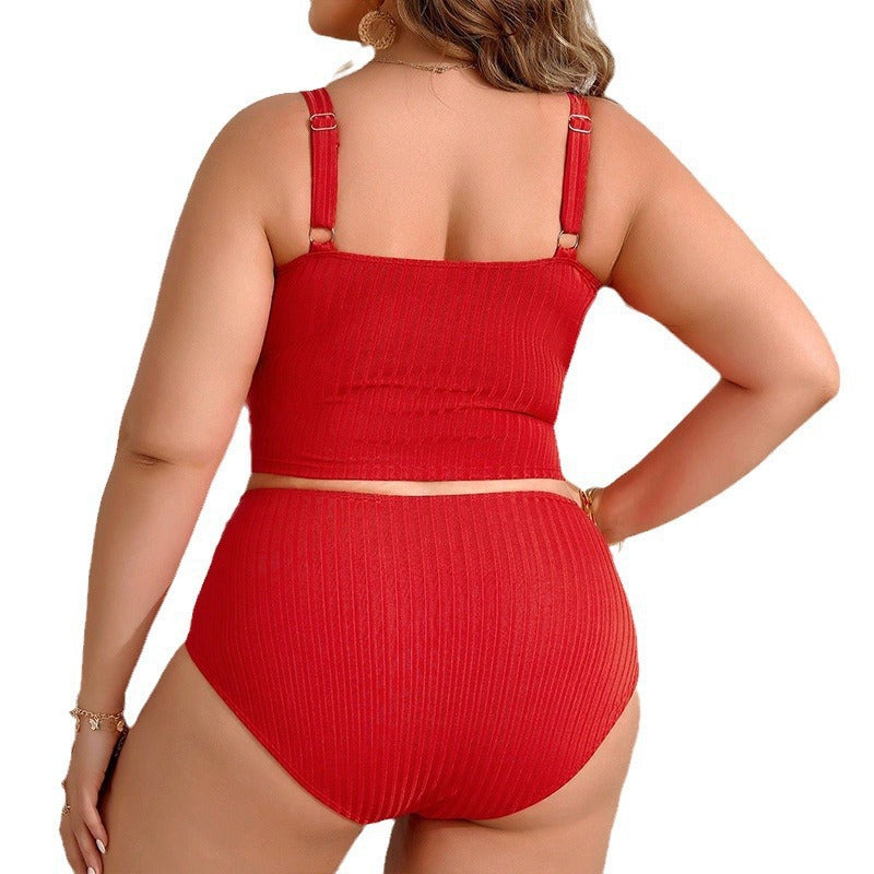 Women High-Waisted Bikini Set with Ruffle Design Mune Fashion