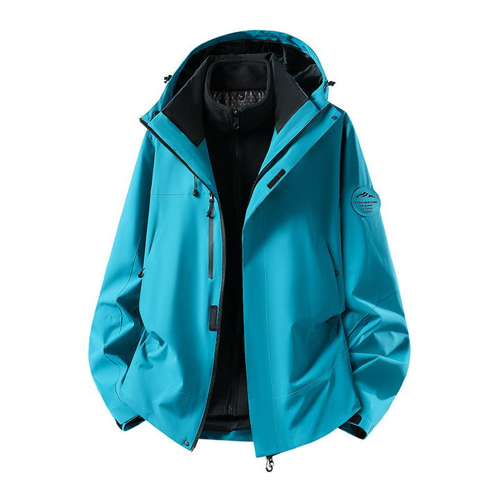 Men's two-layer softshell outdoor jacket with removable fleece lining and adjustable hood Mune Fashion