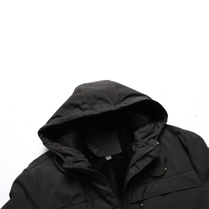 Men's padded softshell thermal jacket with hood and cozy fleece lining Mune Fashion