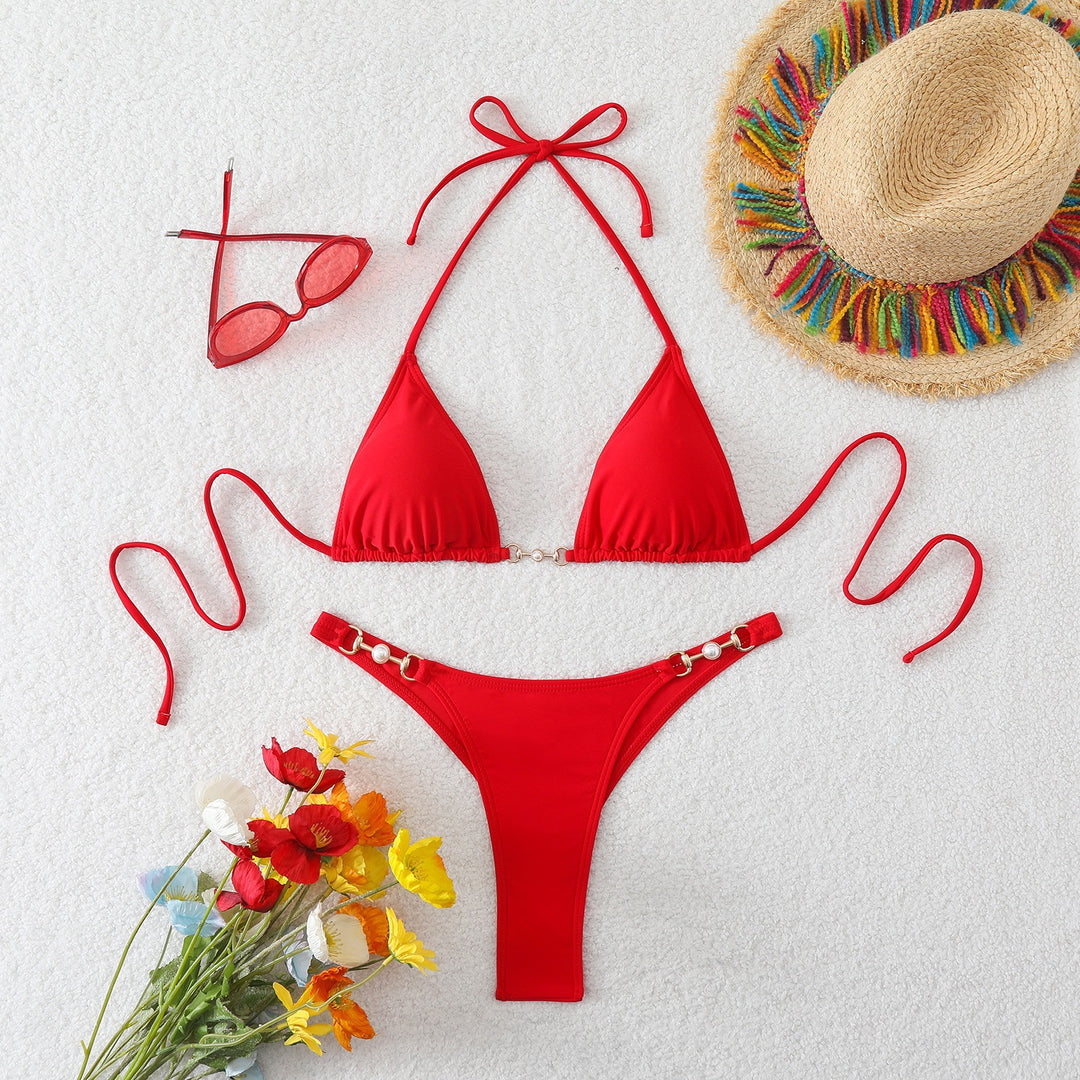Women’s bikini set with adjustable straps and fashionable ring details Mune Fashion