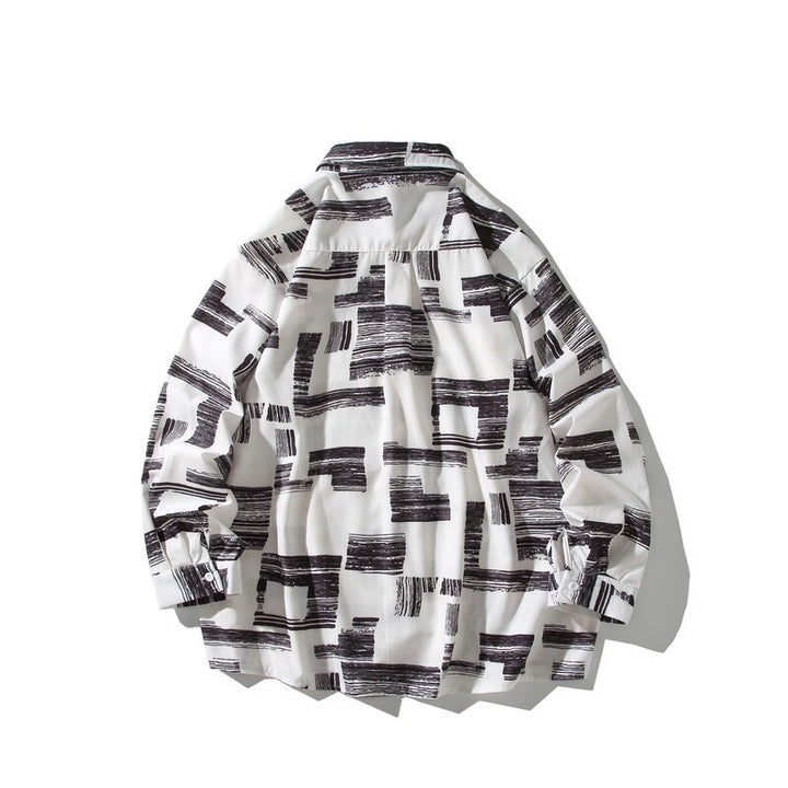 Men's Oversized Shirt with Graphic Block Print Mune Fashion