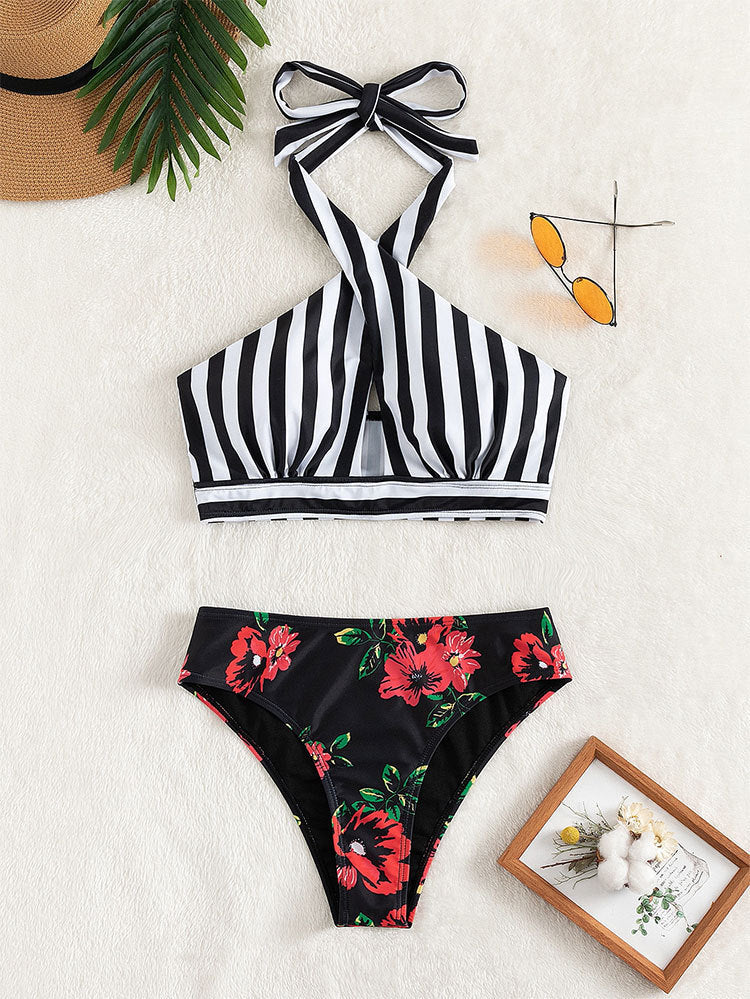 Women's high-waisted bikini set with asymmetric top Mune Fashion