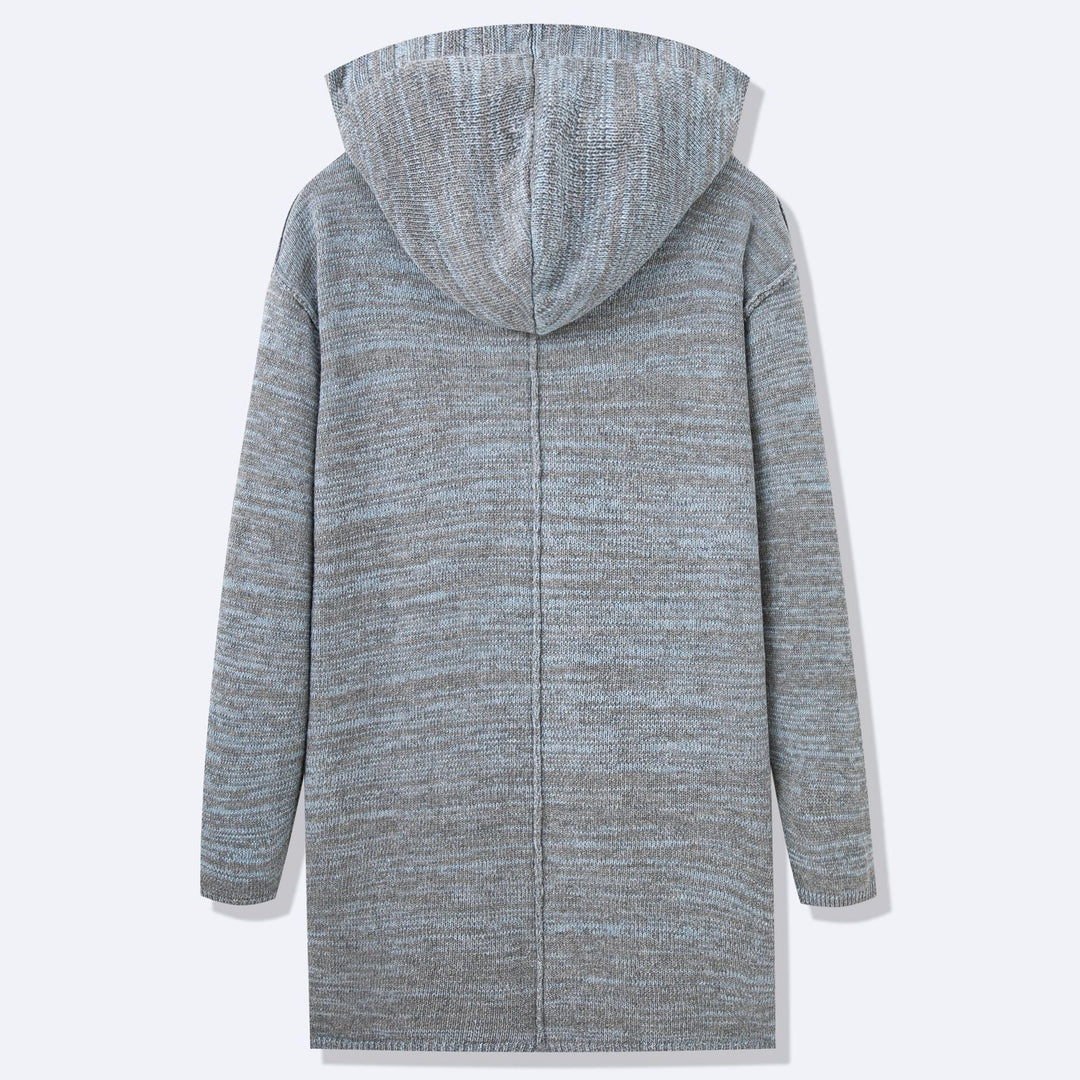 Men's Long Knit Coat with Modern Design and Casual Details Mune