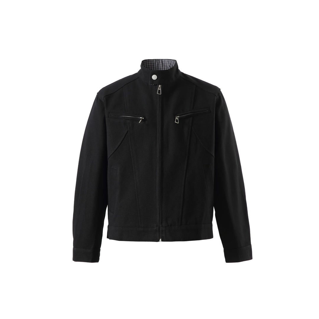 Men's short jacket with stand-up collar and zip pockets Mune Fashion