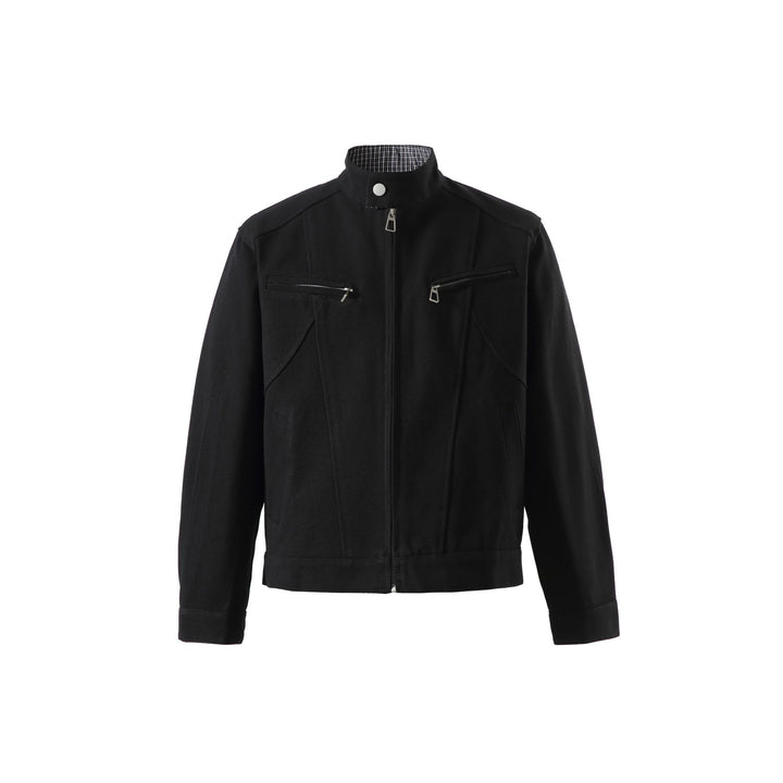 Men's short jacket with stand-up collar and zip pockets Mune Fashion