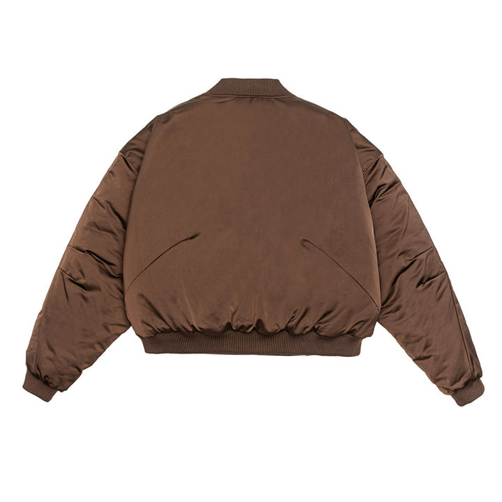 Unisex Short-Cut Boxy Puffer Bomber with Minimalist Front Placket Mune Fashion