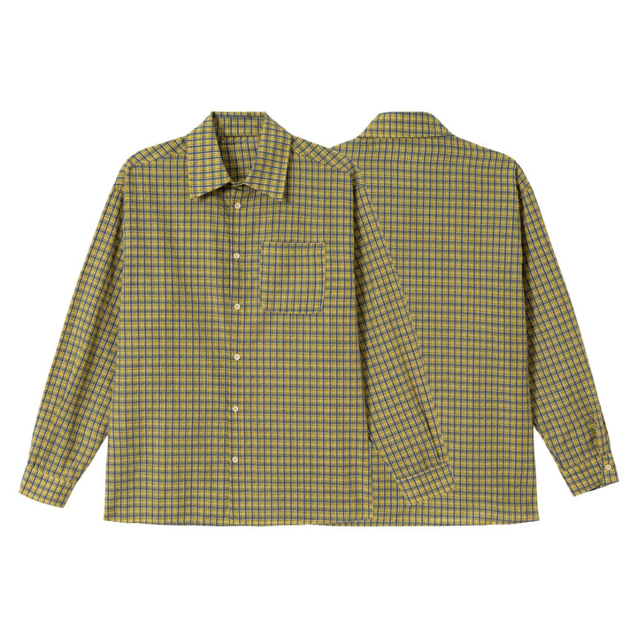 Men's Checked Oversized Cotton Shirt with Kent Collar and Chest Pocket Mune Fashion