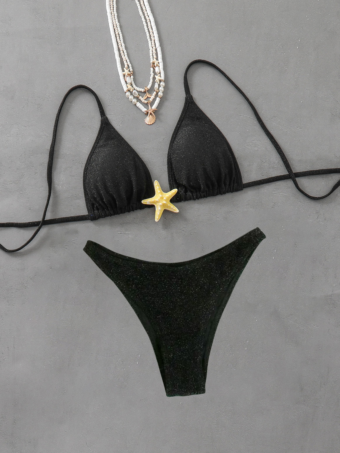 Women Triangle Bikini with fashionable glitter effect Mune Fashion