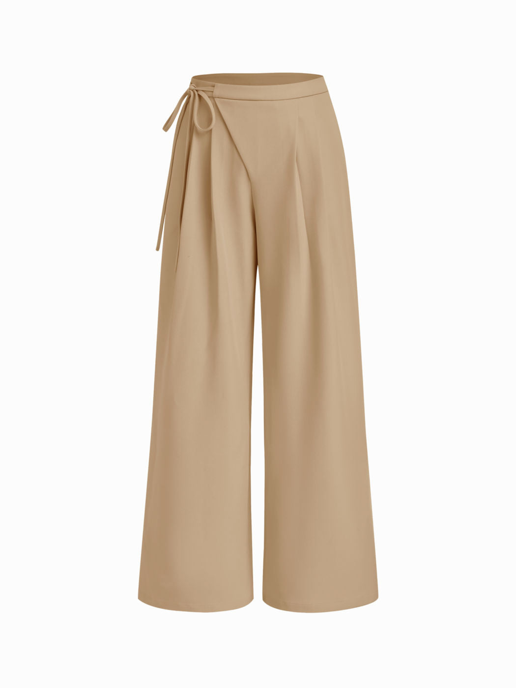 Women's Wide Pinstripe Pants with Wrap Waist Drune