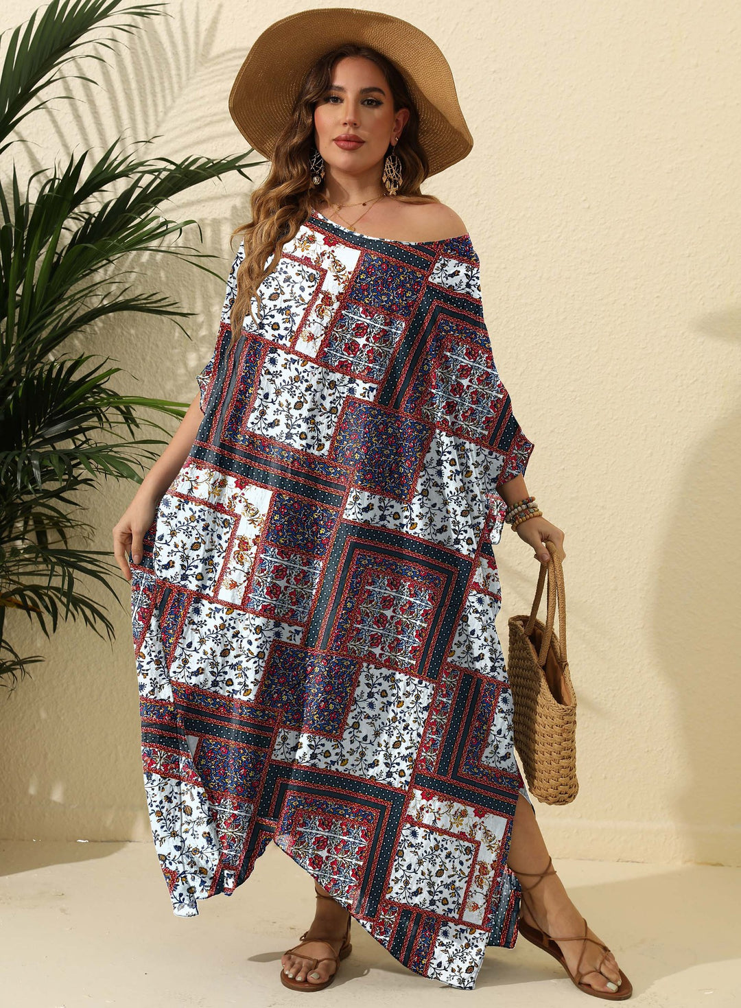 Women's airy maxi dress with colorful patchwork design Mune Fashion