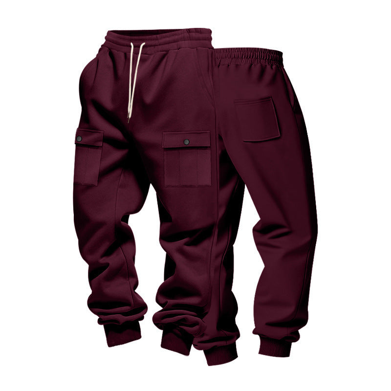 Men's cargo joggers with flap pockets, drawstring waistband, and ribbed ankle cuffs Mune Fashion