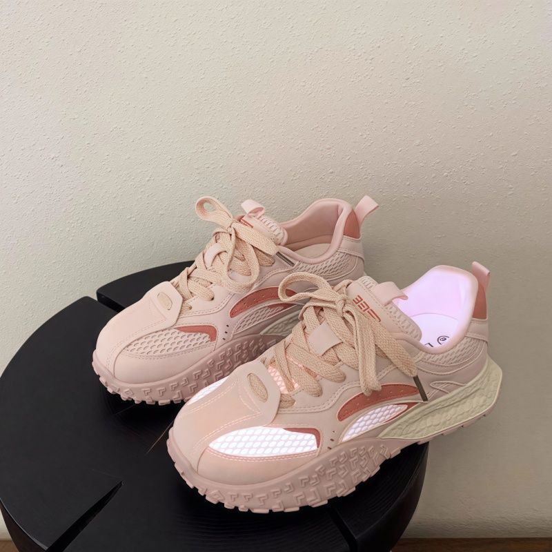 Women's Platform Chunky Sneaker with Reflective Mesh Inserts, Padded Comfort Collar, and Shock-Absorbing Sole Mune Fashion