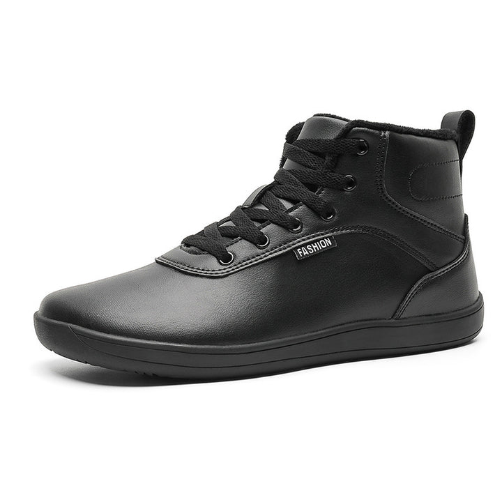 Men's ankle-high leisure sneakers with warm plush lining, padded insole, and non-slip rubber sole Mune Fashion