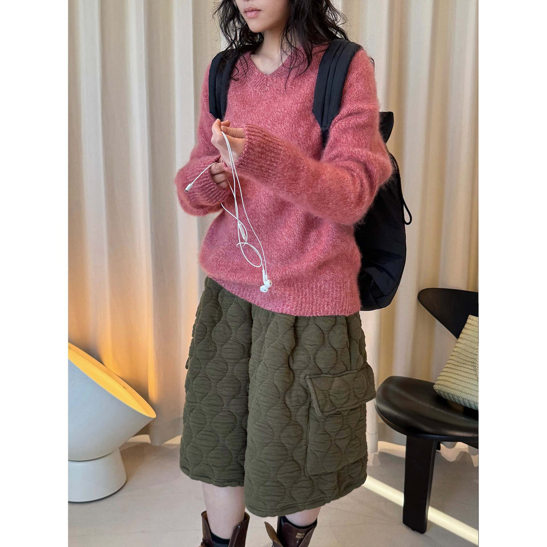 Women's Fluffy Mohair-Look Sweater with Oversize Silhouette