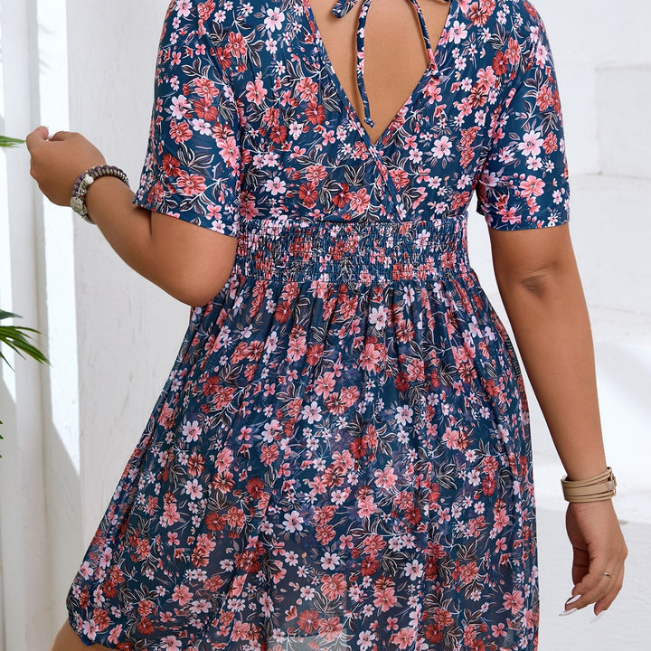 Women’s floral dress with smocked bottom Mune Fashion