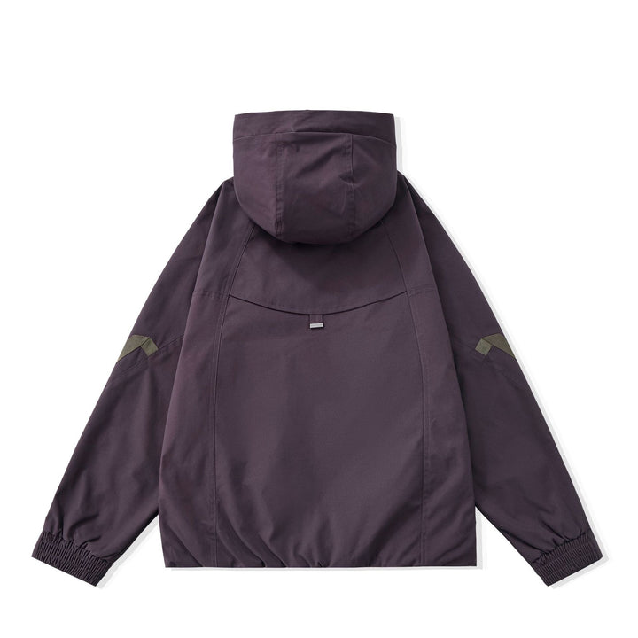 Men's short-cut boxy tech parka with hood, concealed front placket, and cargo zippers Mune Fashion