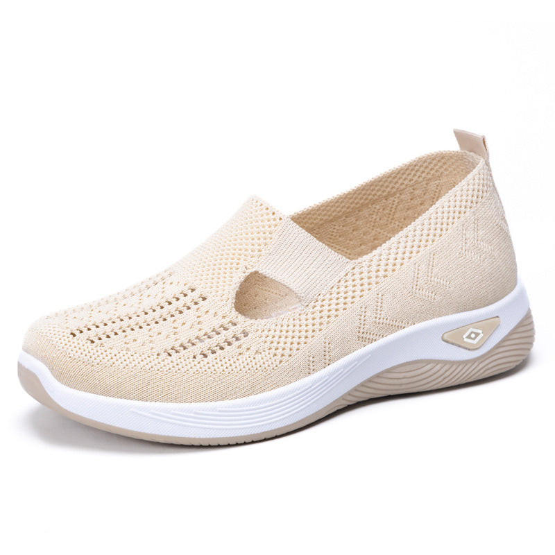 Women's lightweight breathable slip-on sneakers with elastic knit upper and orthopedic comfort sole Mune Fashion