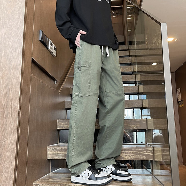 Men's Wide Cargo Pants with Thermal Lining, Drawstring Waist & Utility Pockets Mune Fashion