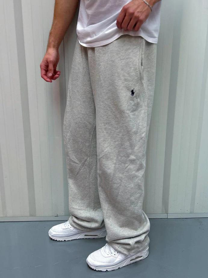 Men's Loose Baggy Sweatpants with Elastic Waistband and Embroidered Logo Mune Fashion