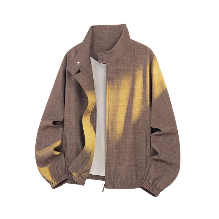 Men's Lightweight Transitional Jacket with Stand-Up Collar and Zipper Mune Fashion