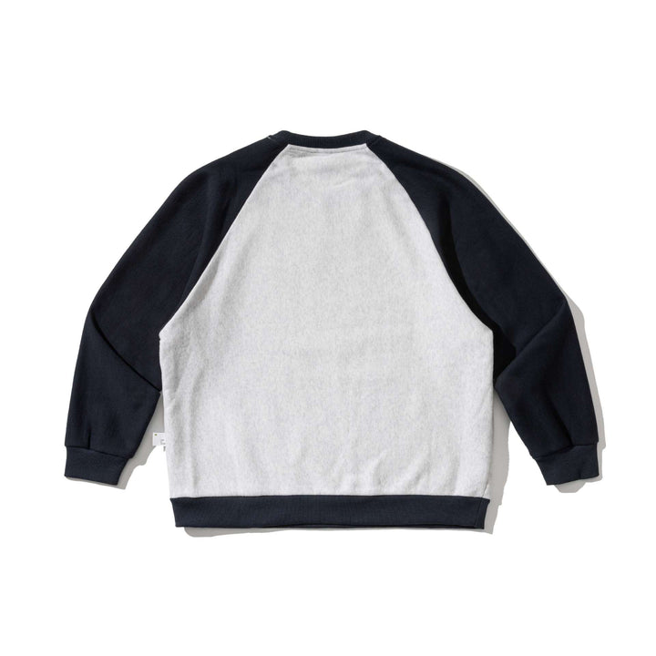 Men's raglan sweatshirt with embroidered logo and contrast sleeves made of lightweight terry Mune Fashion