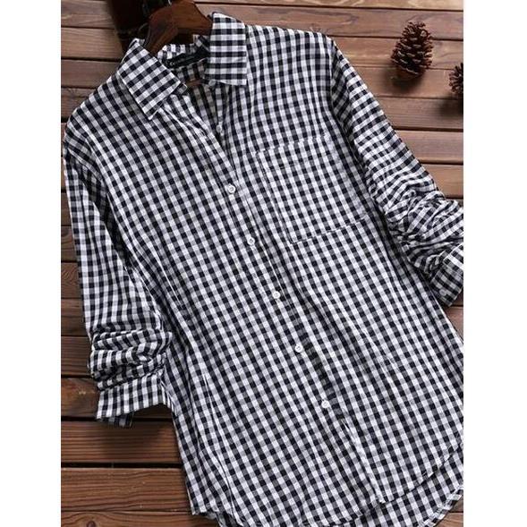 Women Checked Shirt Blouse made of high-quality comfortable fit Mune Fashion