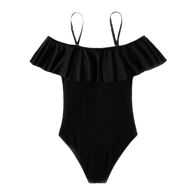Women One-Piece Swimsuit with Voluminous Ruffle Design Mune Fashion