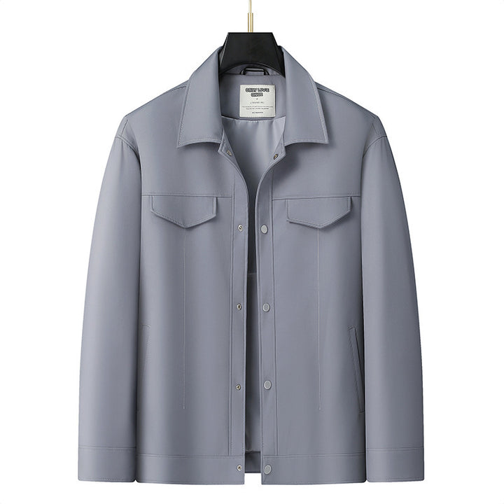 Men's Minimalist Shirt Jacket made of soft Vegan Leather with concealed snap button placket Mune Fashion