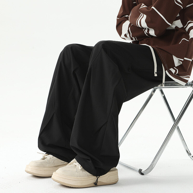 Men's extra-wide technical cargo lounge pants in draped wide-leg cut Mune Fashion
