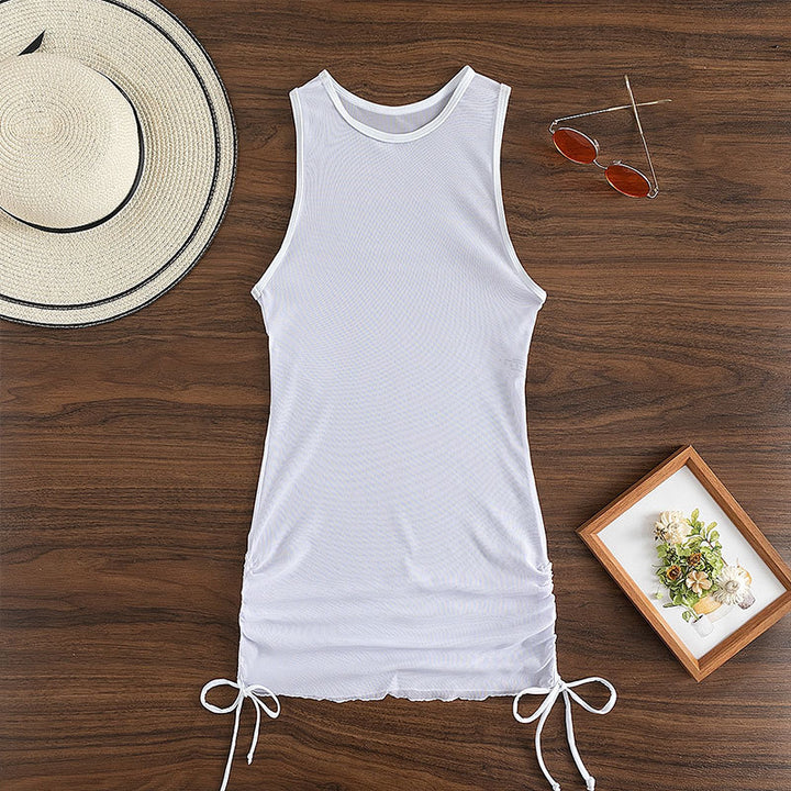 Women transparent beach dress with ties Mune Fashion