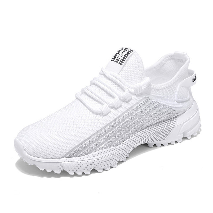 Men's breathable knitted sneakers with textured sole and padded heel cuff Mune Fashion