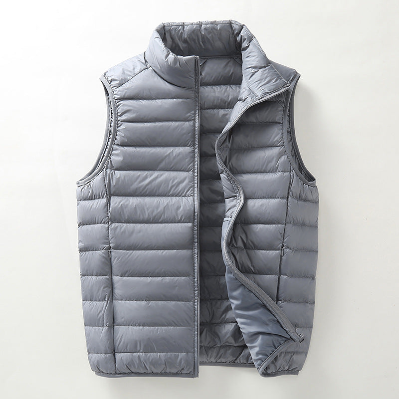 Women Lightweight Quilted Vest with Stand-up Collar and Wind-resistant Filling Mune Fashion