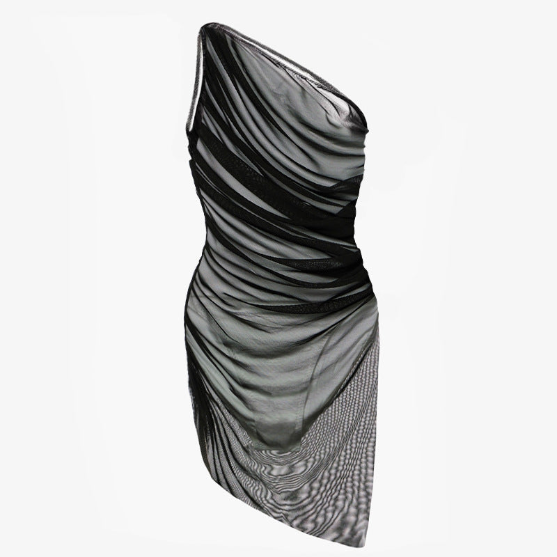 Ladies elegant wrap dress with asymmetrical cut Mune Fashion