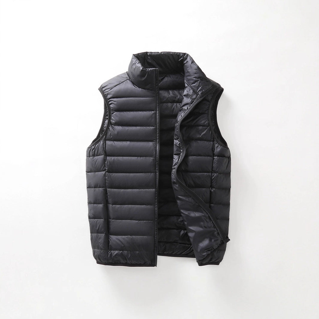 Unisex Lightweight Quilted Vest with Stand-Up Collar and Zipper Mune Fashion